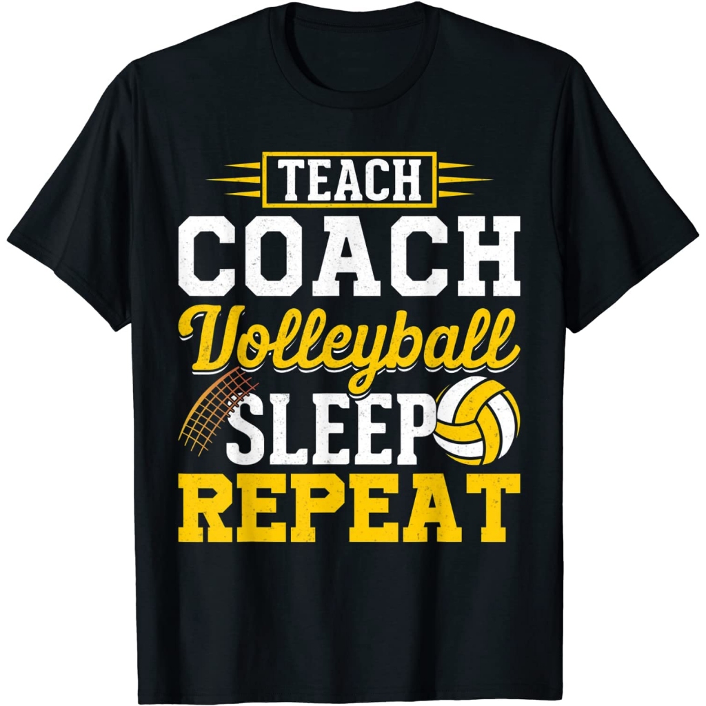 Ajarkan Pelatih Bola Voli Tidur Ulangi - Kaos Pelatih Bola Voli