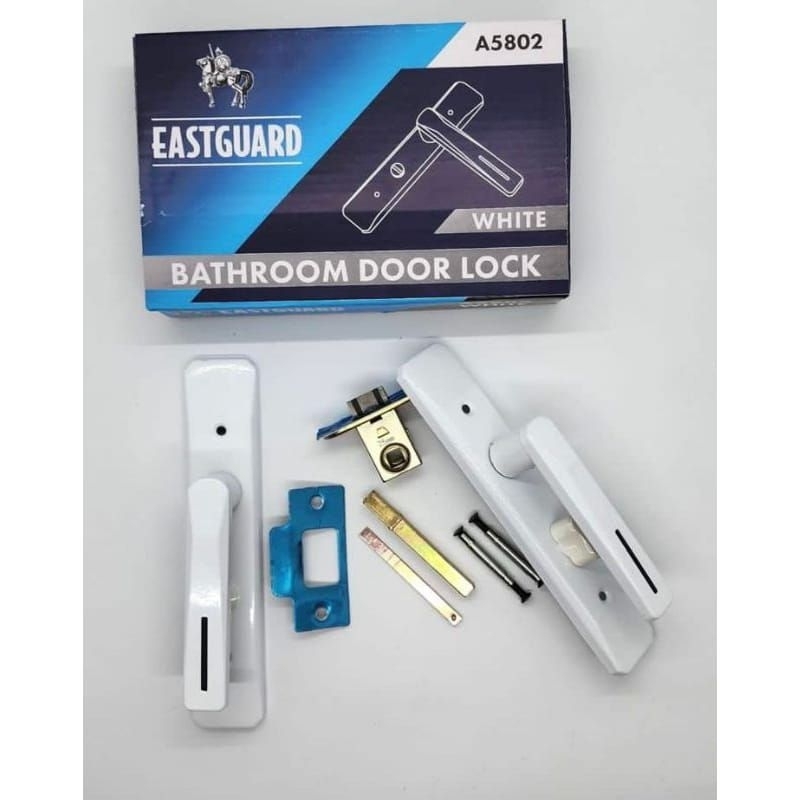 Handle Kunci Pintu Kamar Mandi Alumunium White