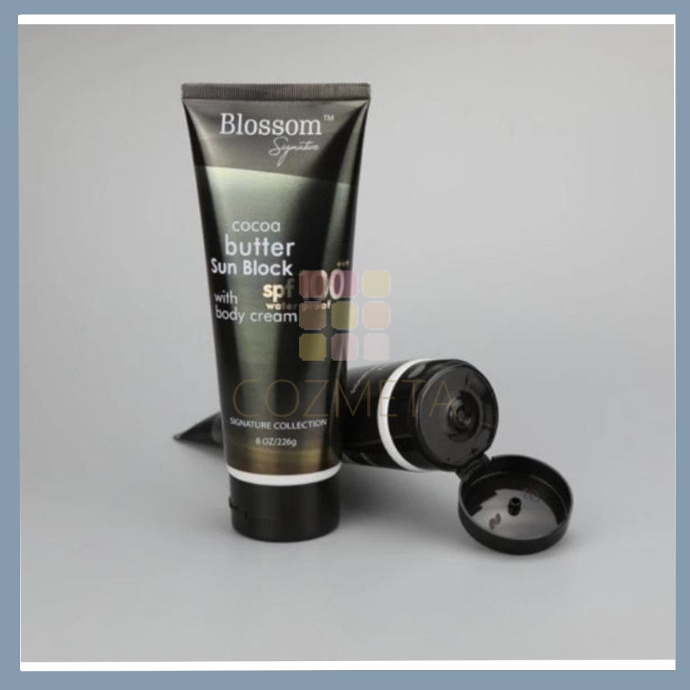 Blossom Signature Cocoa Butter Sun Block SPF100 with Body Cream 226gr Sunblock Tubuh Badan