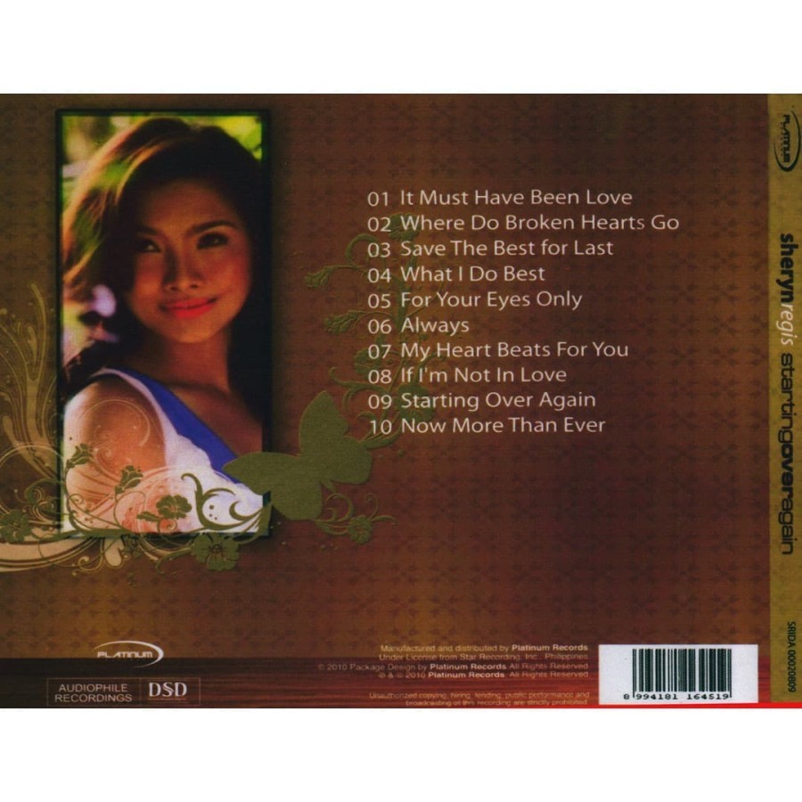 CD MUSIC SHERYN REGIS - STARTING OVER AGAIN
