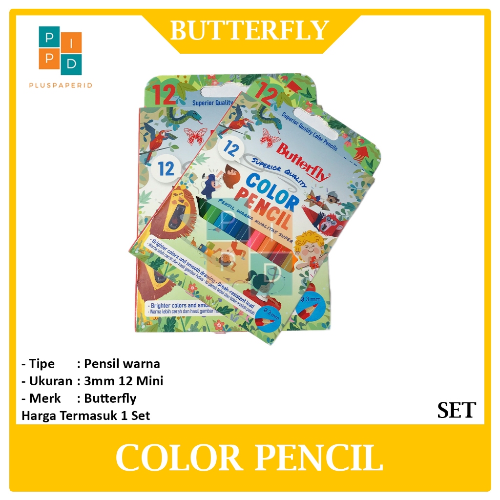 

Butterfly - Pensil Warna Smooth 12 Warna Mini - SET