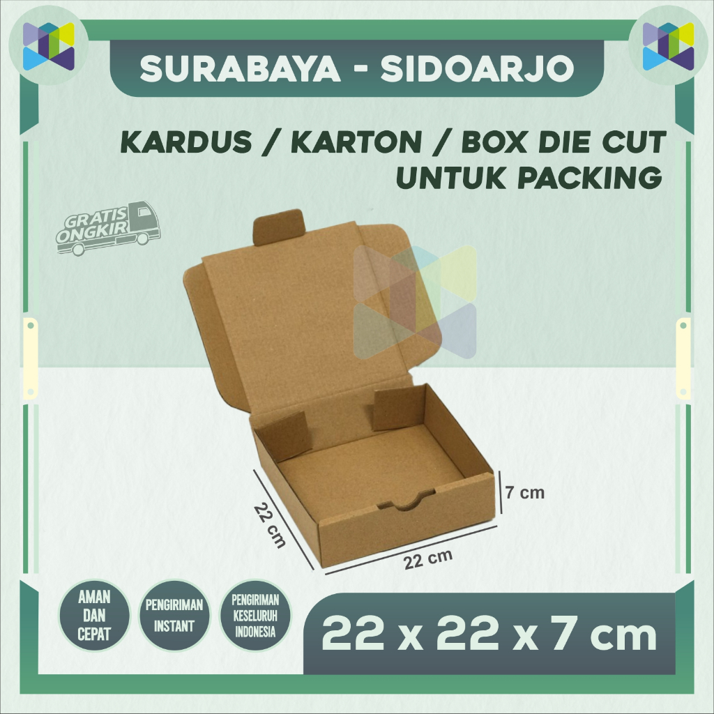 

Kardus Die Cut 22x22x7 / Box Diecut / Karton Cocok untuk Hampers dan Aksesoris