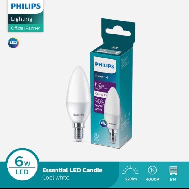 Philips Lampu LED Candle E14 Lampu Jantung