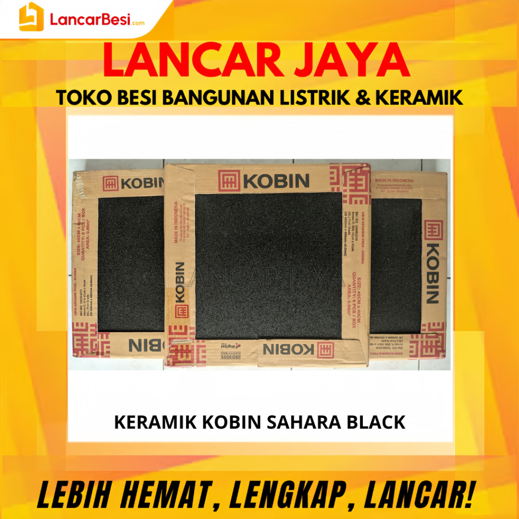 Keramik Lantai Kobin Sahara Black 40x40