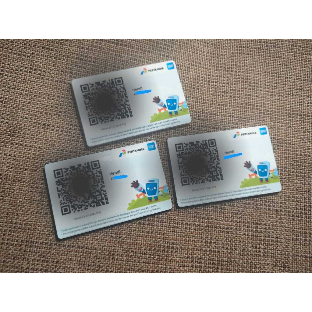 

Cetak Kartu Subsidi Bahan Bakar / Kartu My Pertamina