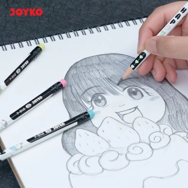 

Pensil Joyko P-8148 HAPPY 2B 1 (Motif Cat) atau P-121 Rainbow Harga 1 Pack Isi 12 Pc