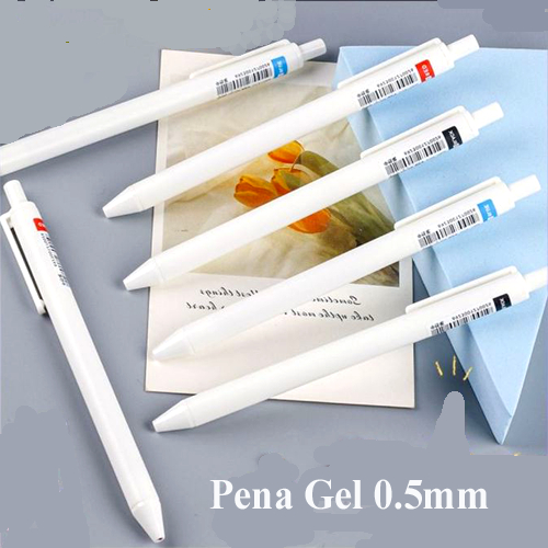 

Pena Cetekan Polos Putih Pena Gel 0.5mm Pulpen Warna Tinta merah Alat Tulis Sekolah Kantor Pen Warna Putih Bolpoint Polos Putih