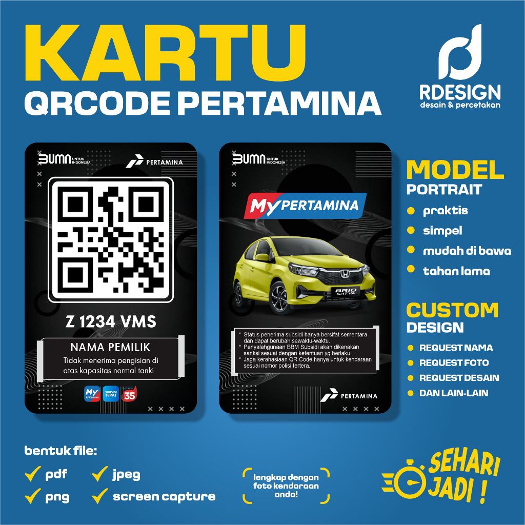 

KARTU QR CODE MY PERTAMINA EDISI PORTRAIT DESAIN PUTIH MINIMALIS