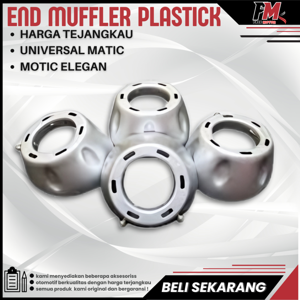 END MUFFLER MATIC UJUNG KNALPOT VARIO BEAT AEROX NMAX END MUFFLER PLASTIK UJUNG KNALPOT CHROME MATIC