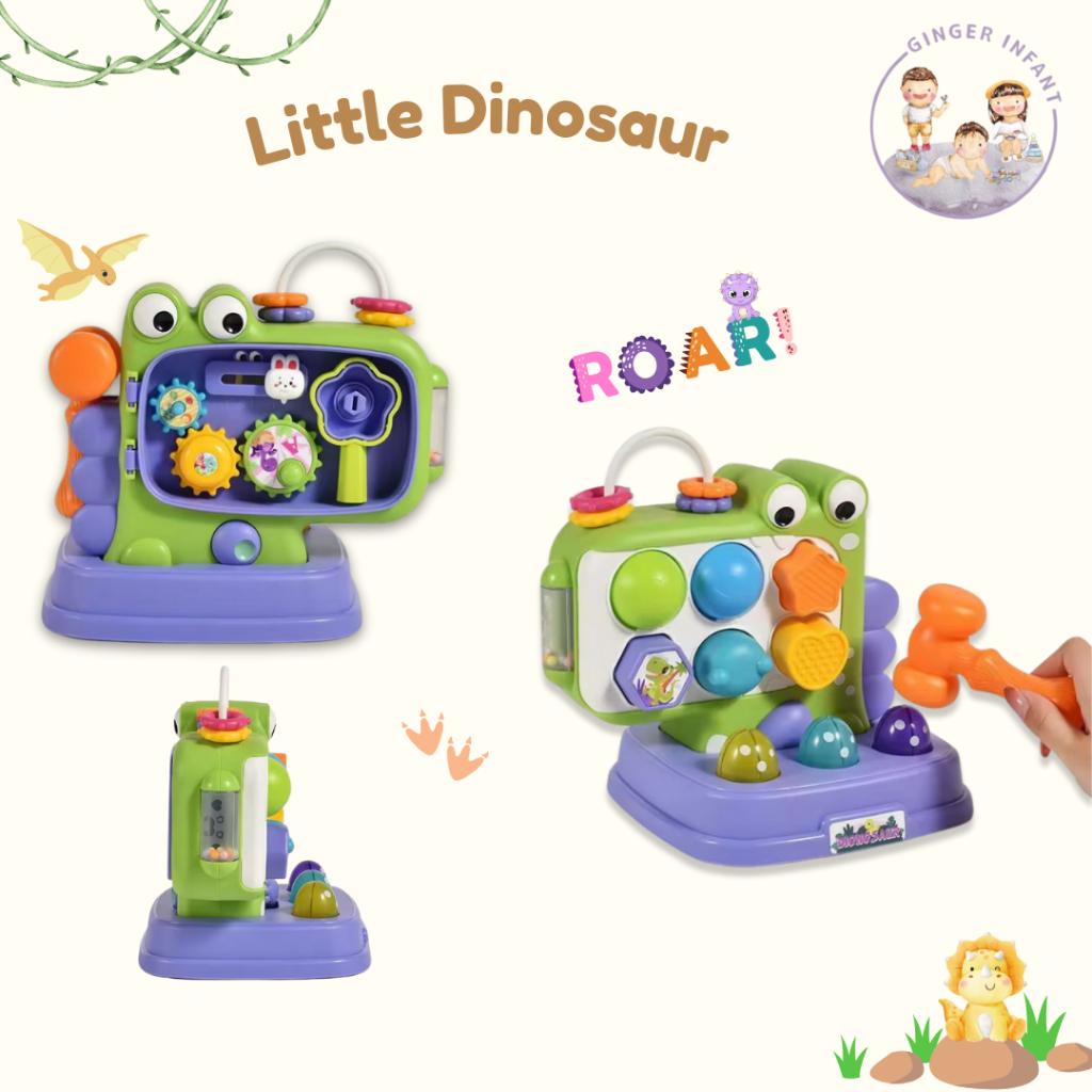 GINGERINFANT little dinosaur ball dino ball hammer mainan pencet
