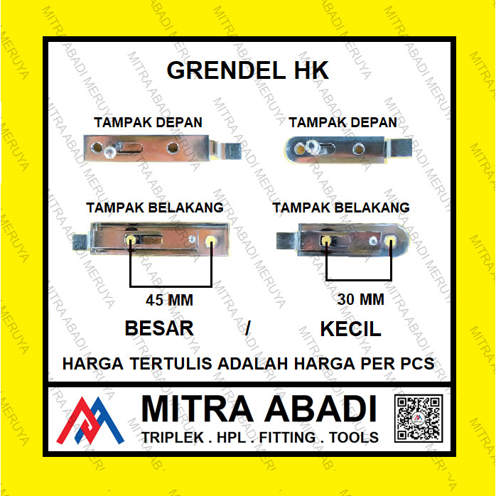 Grendel Stainless Modern Tipis Kunci Slot Grendel HK Besar