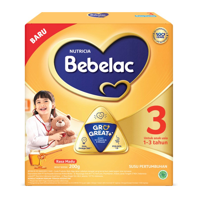 BEBELAC - BEBELAC 3 GroGreat+ Susu bubuk pertumbuhan anak 1-3 Tahun Madu dan Vanilla