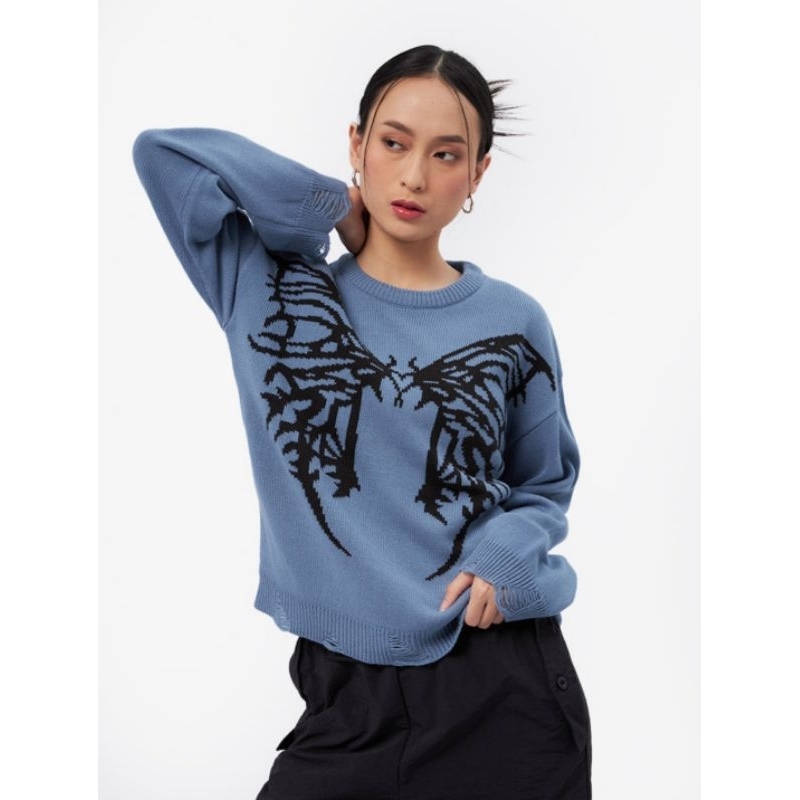 COLORBOX, Butterfly Distressed knit jumper