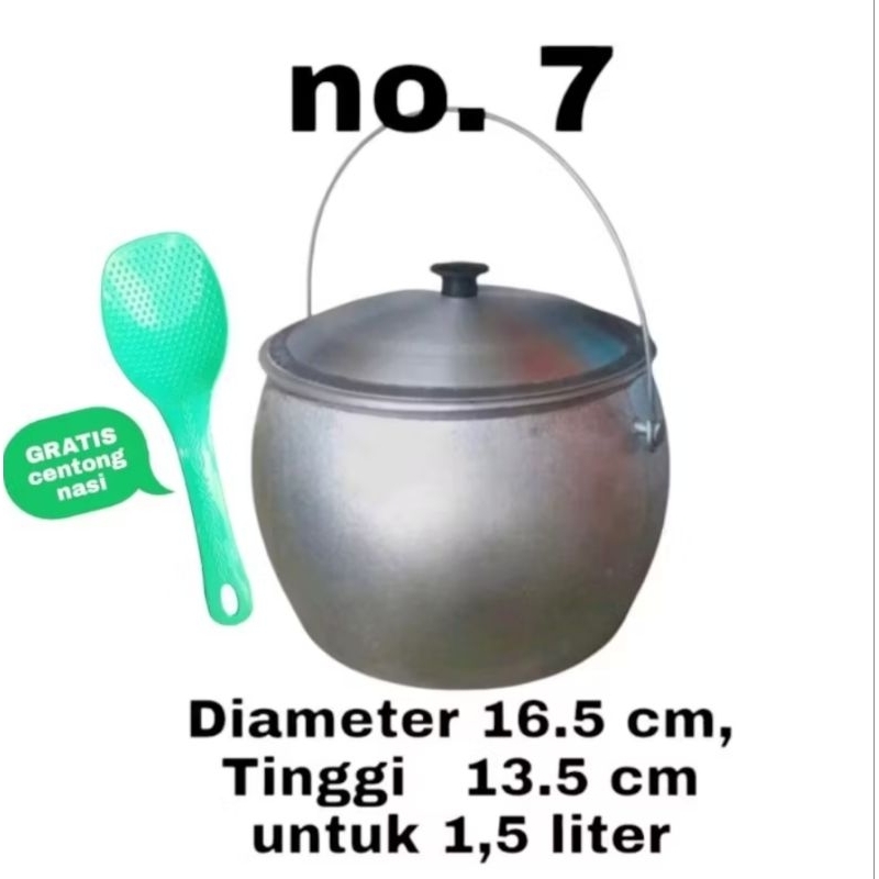 ShP3 DISKON TERMURAH Kastrol Liwet No 10 Ukuran 3 Liter Beras Panci Liwet 3 Liter - Kastrol