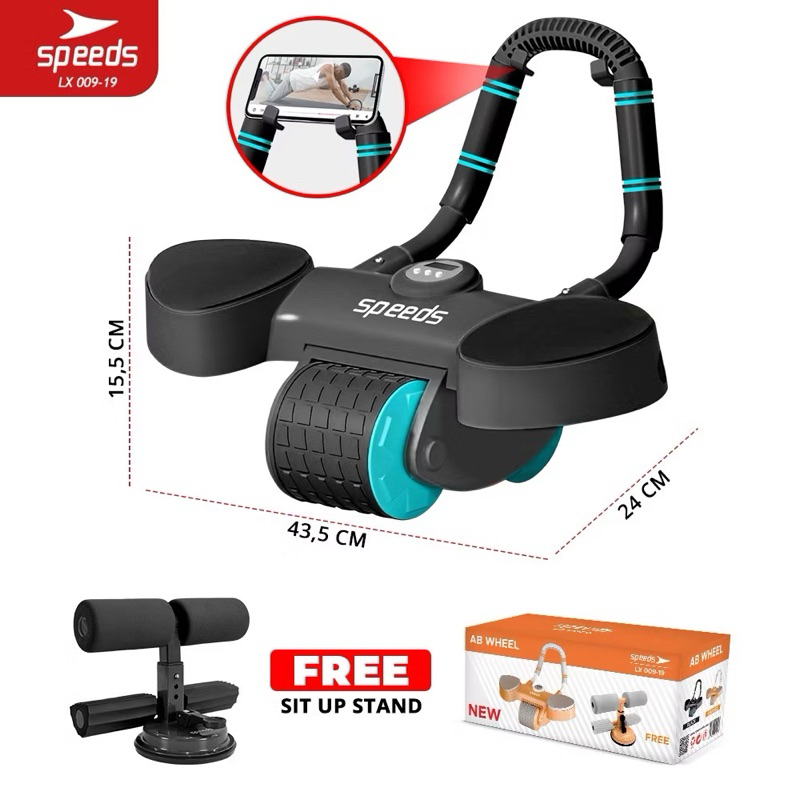 Preloved SPEEDS Ab Wheel 2in1 Ab Roller Wheels Plank Trainer Abdominal Core Roller Alat Push Up Sit 