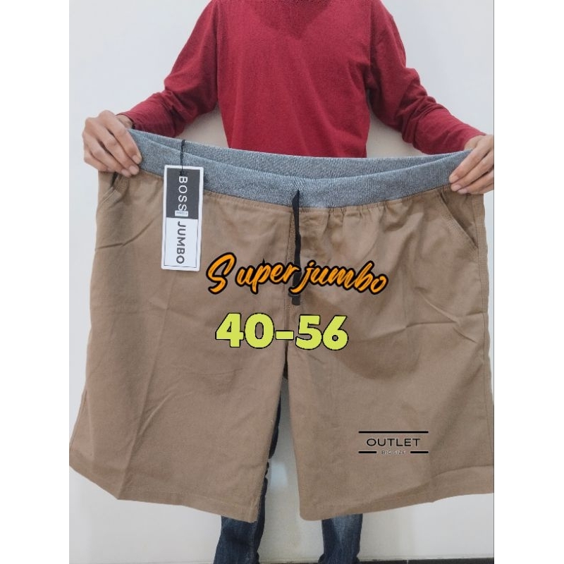 CELANA PENDEK PRIA JUMBO PINGGANG KARET CELANA JUMBO PRIA BIG SIZE  CELANA PENDEK PRIA