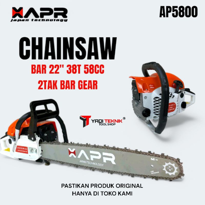 Chainsaw APR JAPAN AP5800 22INCH chainsaw 2tak mesin senso gergaji kayu pohon