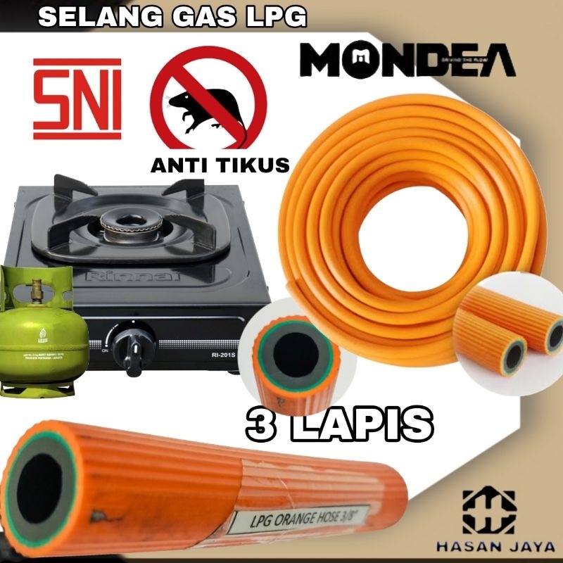 Selang Gas Elpiji 3 lapis (harga per 1 meter) Selang menyambung, tidak dipotong potong
