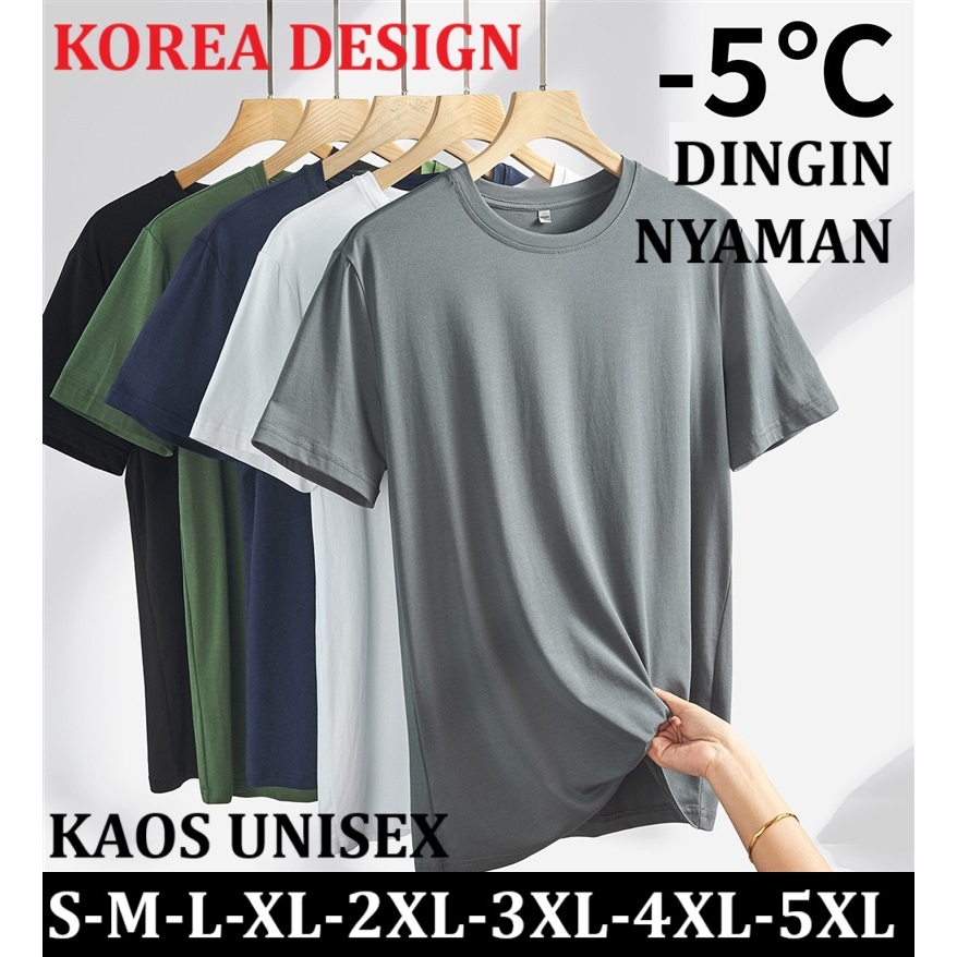 Baju Atasan Korea kaos suhu minus -5 derajat bahan tipis dingin dipakai leher bulat unisex wanita pr