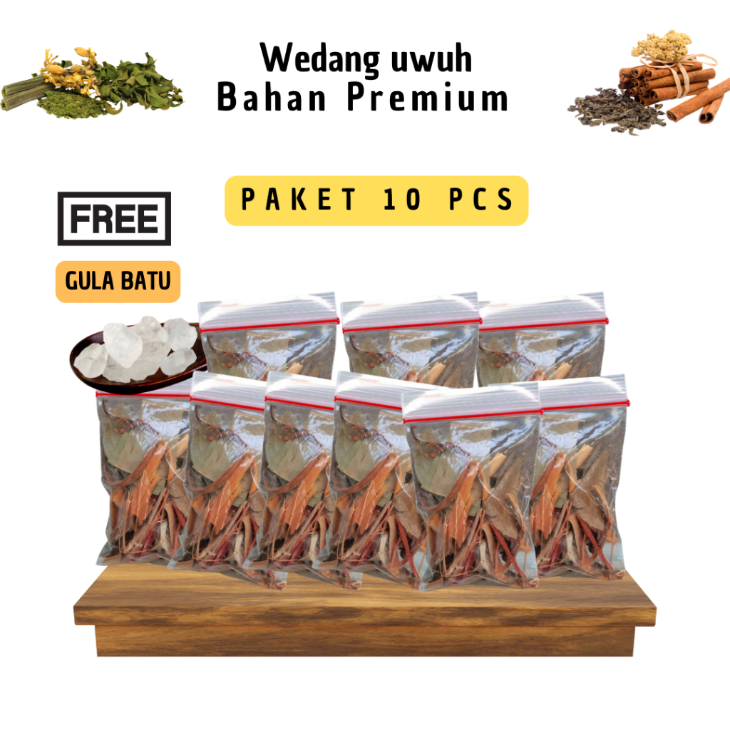 

PAKET 10 Pcs Wedang Uwuh Bahan Premium lengkap dengan gula