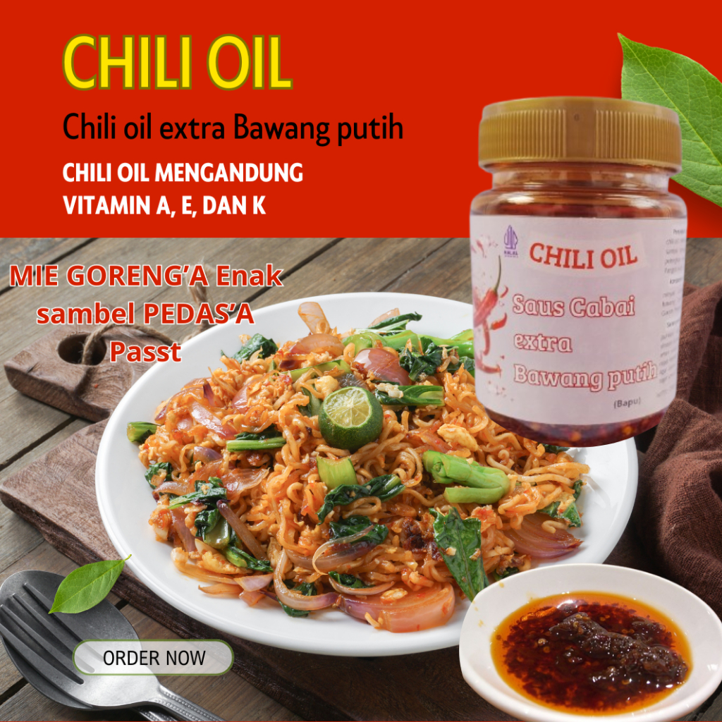 

Chili Oil Saus Cabai Extra Bawang Putih (Bapu)
