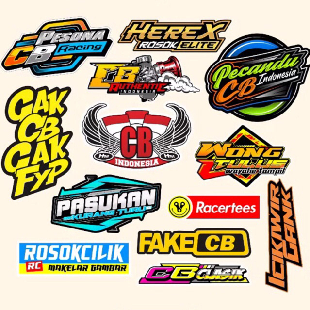 Stiker Sticker Pack CB | Sticker CB | Sticker Herex | Sticker Motor - Helm - Case HP | Rosok Cilik -