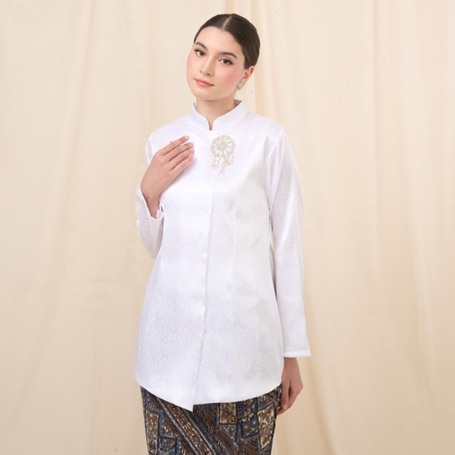 Kebaya Janggan Putih / Kebaya Wisuda Jumbo Bigsize / Baju Lebaran Putih/Baju Kondang Bigsize Jumbo