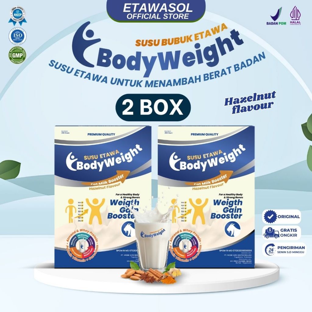 

Susu Etawa Penggemuk Badan Terbaik BODYWEIGHT Susu Kambing Etawa untuk Penambah Berat Badan dan Masa Otot Paket 2 Box
