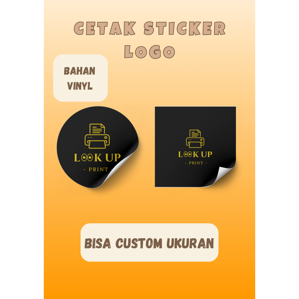 Cetak Sticker Vinyl Label Kemasan / Cetak Sticker Vinyl Logo / Cetak Sticker Tahan Air