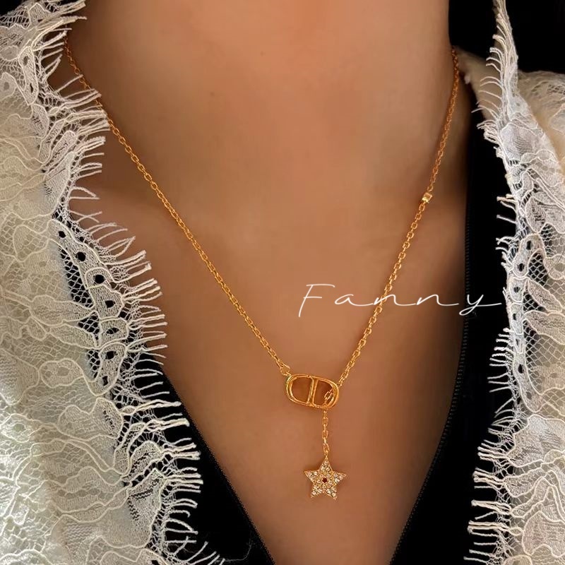 COD Kalung Collar dengan Gantungan Huruf CD dan Bintang Lima Harga Grosir