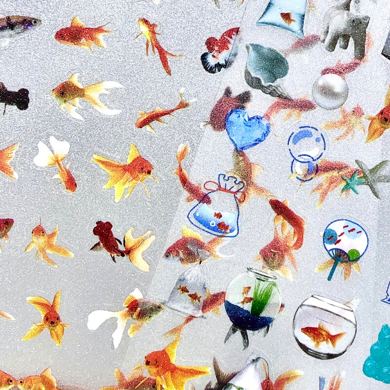 

Fish & Food Series Glitter Sticker || Ikan Sushi Pudding Ice Cream Cake Soda Sweet Dessert Stiker Deco Aesthetic Journal Scrapbook Japanese Jepang Korean Korea Style PET Buzzz Object no