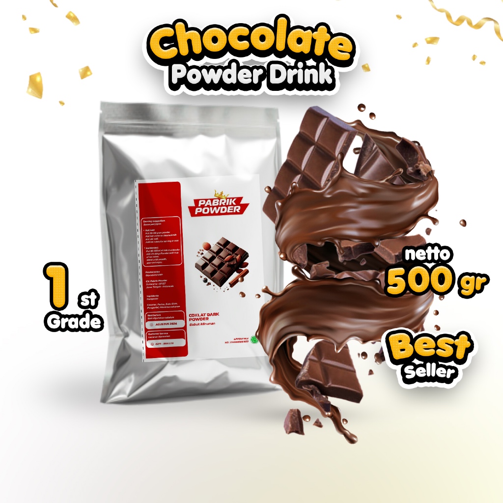 

Powder Coklat 500 Gram - Grade 1, Chocolate Powder Drink, Bubuk Minuman Cokelat