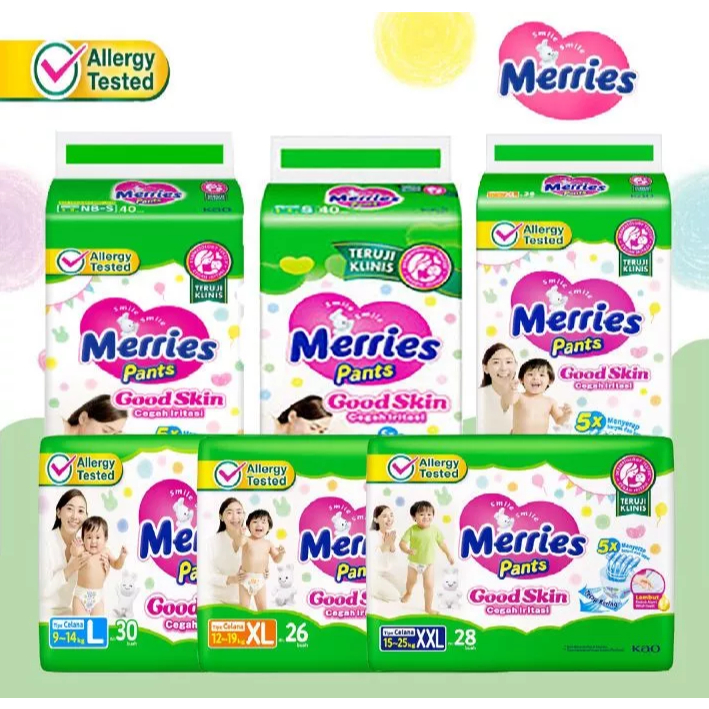 POPOK MERRIES GOOD SKIN ECERAN | POPOK MERRIES GOOD SKIN CURAH UKURAN NB-S / M / L / XL