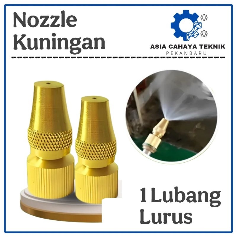 Nozzle Kuningan Brass 1 Lubang Lurus Sprayer Cuci AC Motor Nozel
