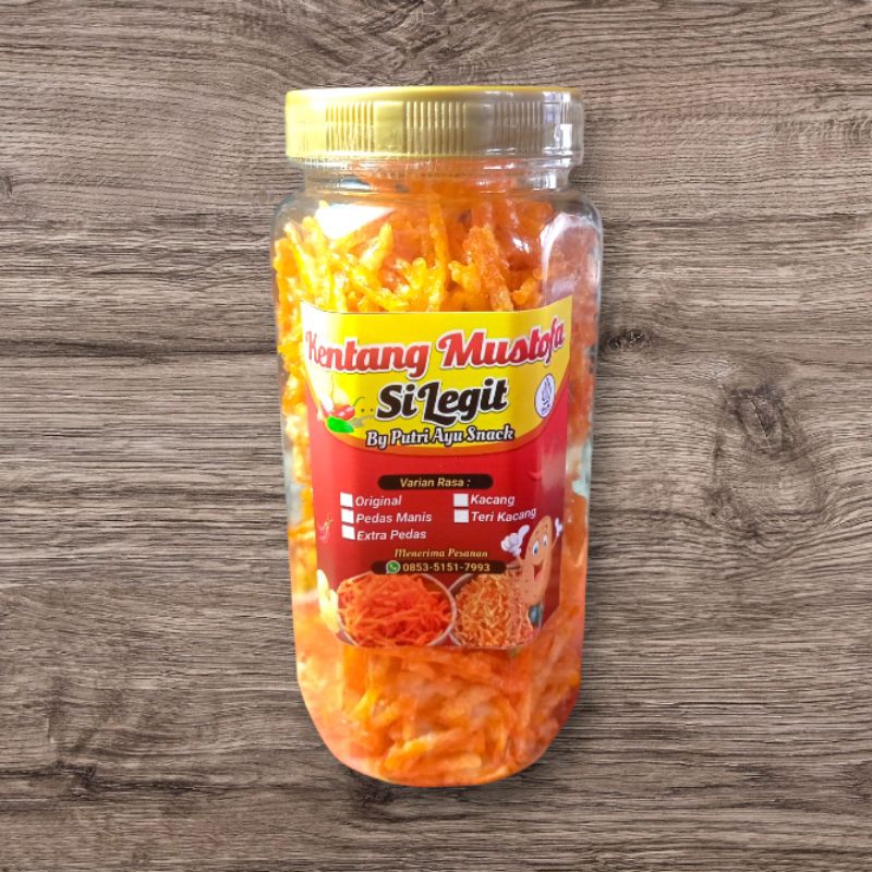 

Keripik kentang mustofa Silegit/kentang mustofa pedas manis/kentang mustofa original kemasan toples 175gr