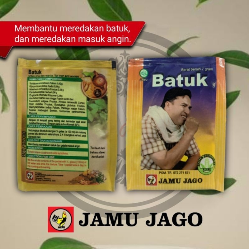 

Jamu Jago Batuk serbuk 10 sachet, Membantu meredakan batuk dan masuk angin.