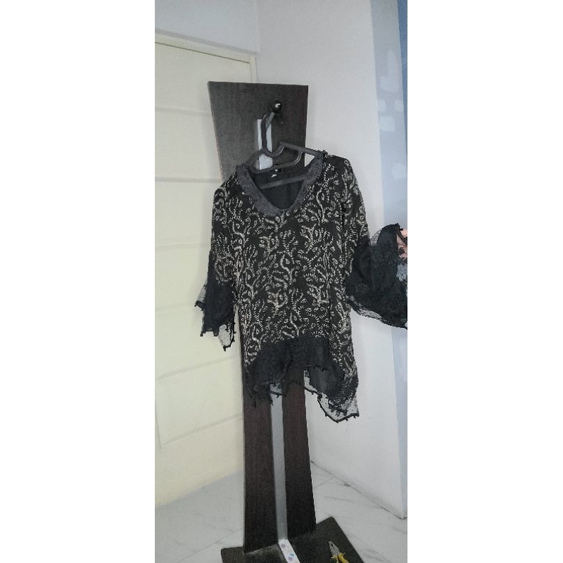 Blouse Pesta Size L Chiffon Brokat