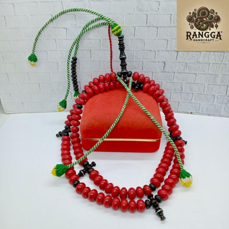 tasbih tijani batu Marjan merah kombinasi yuser black A11