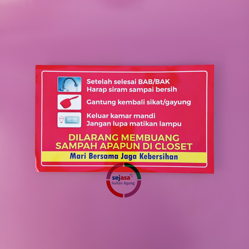 

Stiker Dilarang Membuang Sampah Apapun Di Closet | Stiker Larangan Buang Sampah | Stiker Chromo