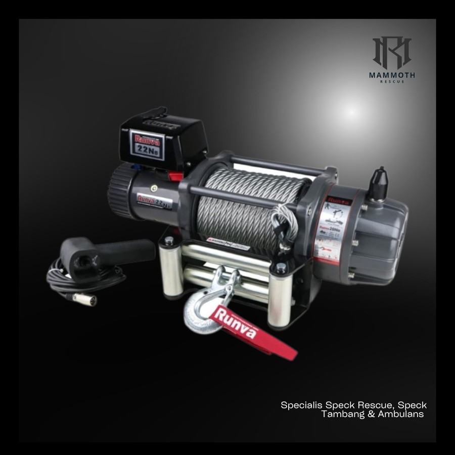 RUNVA 22NB Electric Winch 24 Volt Kapasitas 10 Ton Heavy Duty