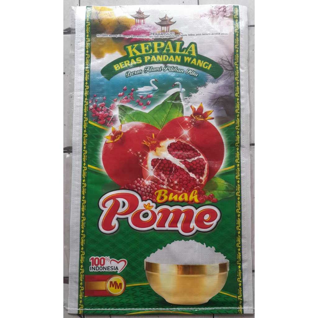 

karung beras laminating 20 kg POME (ini kemasan bukan beras)