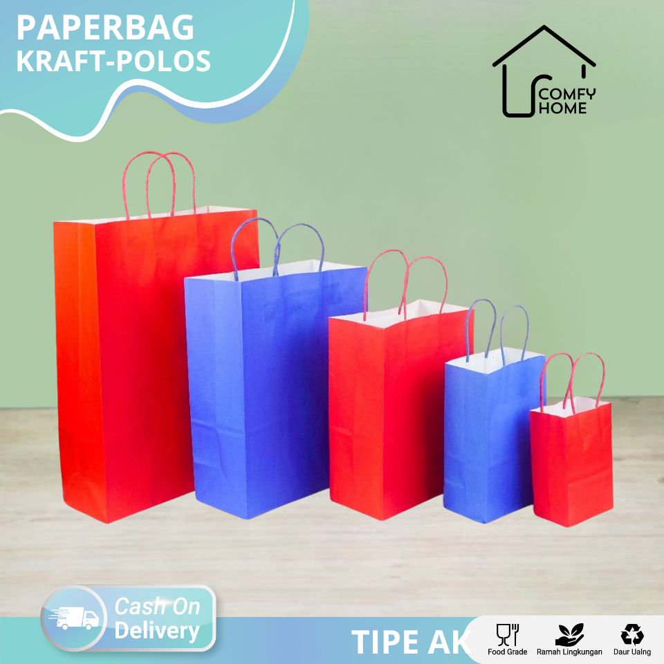 

Paper Bag Polos Warna / Goodie Bag / Gift Bag / Tas Kado Ulang Tahun / Paperbag Tebal Ukuran Besar / Paper Bag Kraft Polos Warna /Pape bag warna pastel/Paperbag Paper / Bag Kantong / Kertas Polos Aneka Warna AK01S1