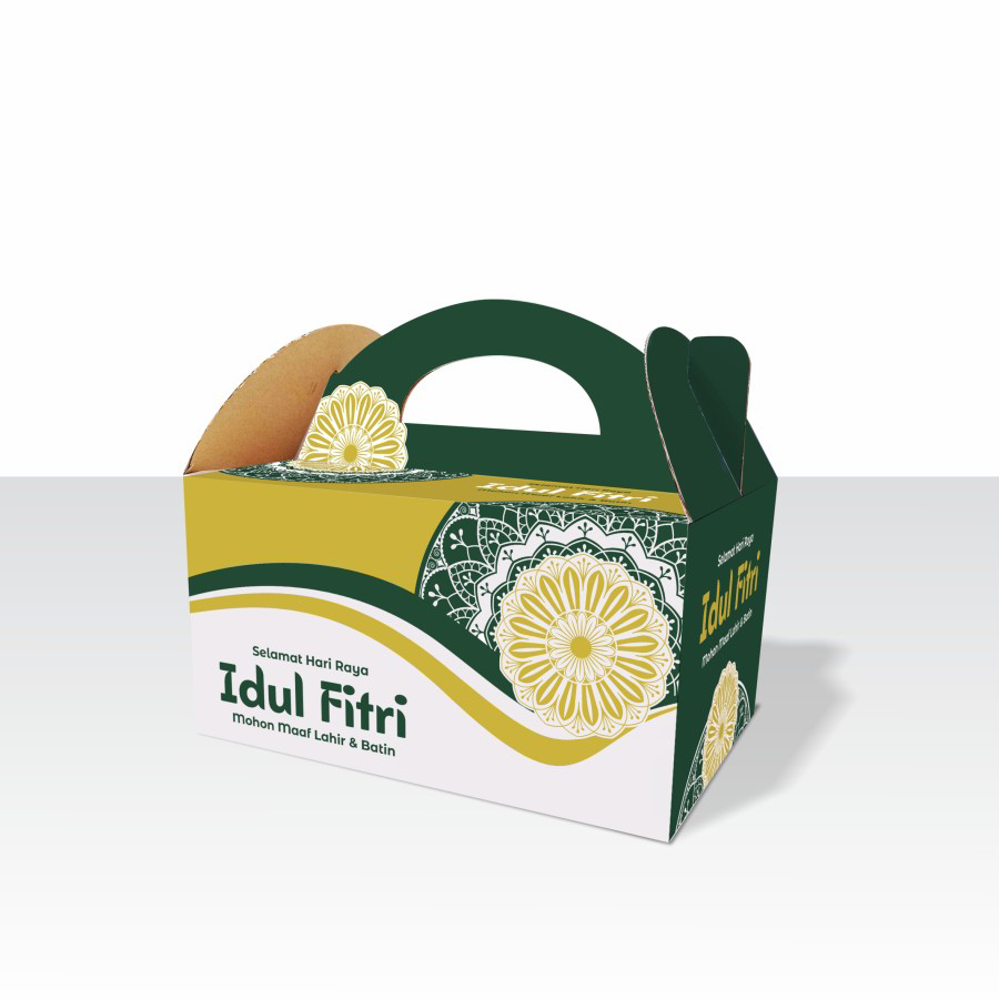 

( 5 pcs ) Box Jinjing Eid Mubarak Kardus Kemasan Hampers Parcel Lebaran 29x19x15 cm