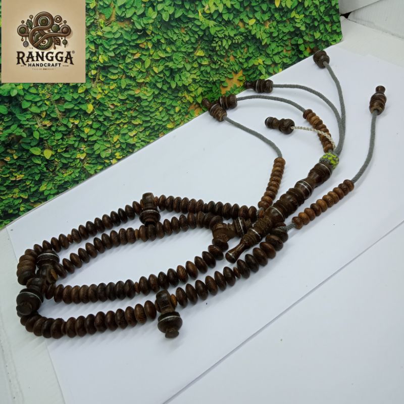 tasbih tijani kayu kelor Jawa full benang rajut A20