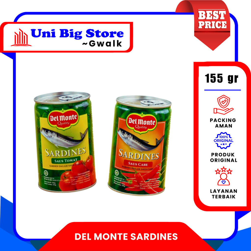 

DELMONTE SAUS SARDEN SARDINES SAUCE TOMAT - CABE - 155 gr