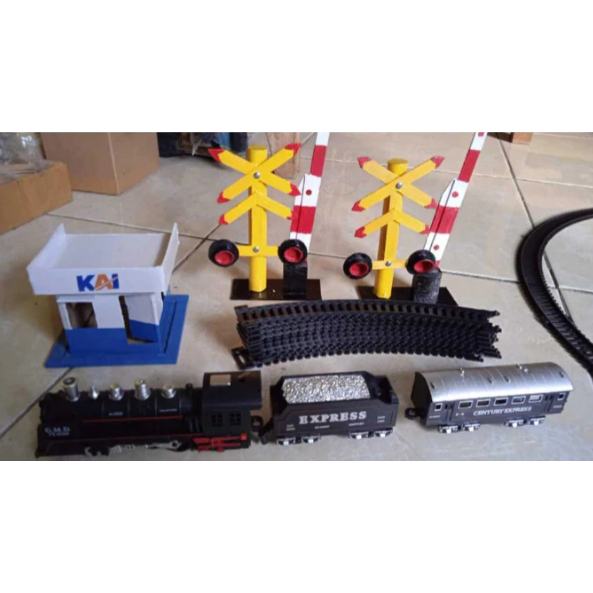 TERBARU Mainan miniatur Kereta api indonesia Paket Mainan edukasi kereta set lengkap railking (keret