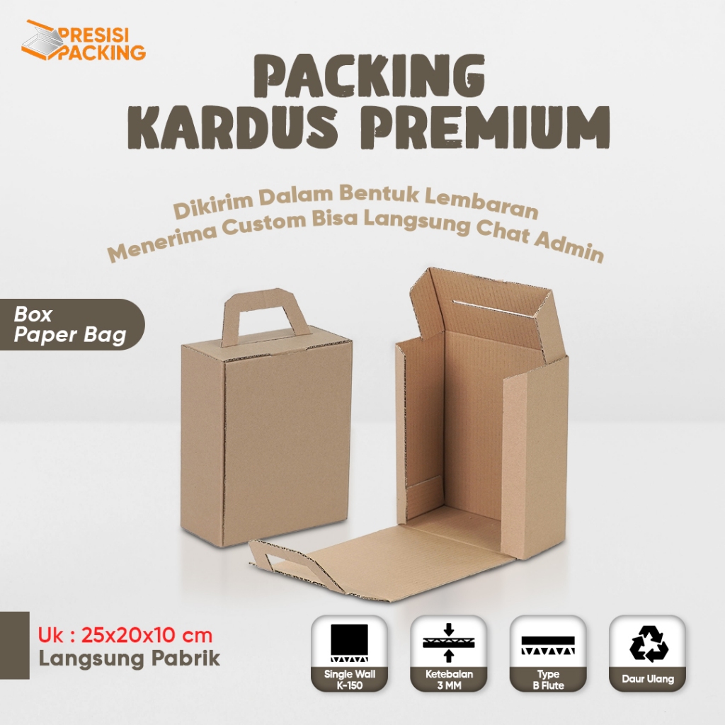 

Box 20x10x25 Model Paper Bag Kardus / Box / Karton / Polos / Kemasan / Packing / Kotak