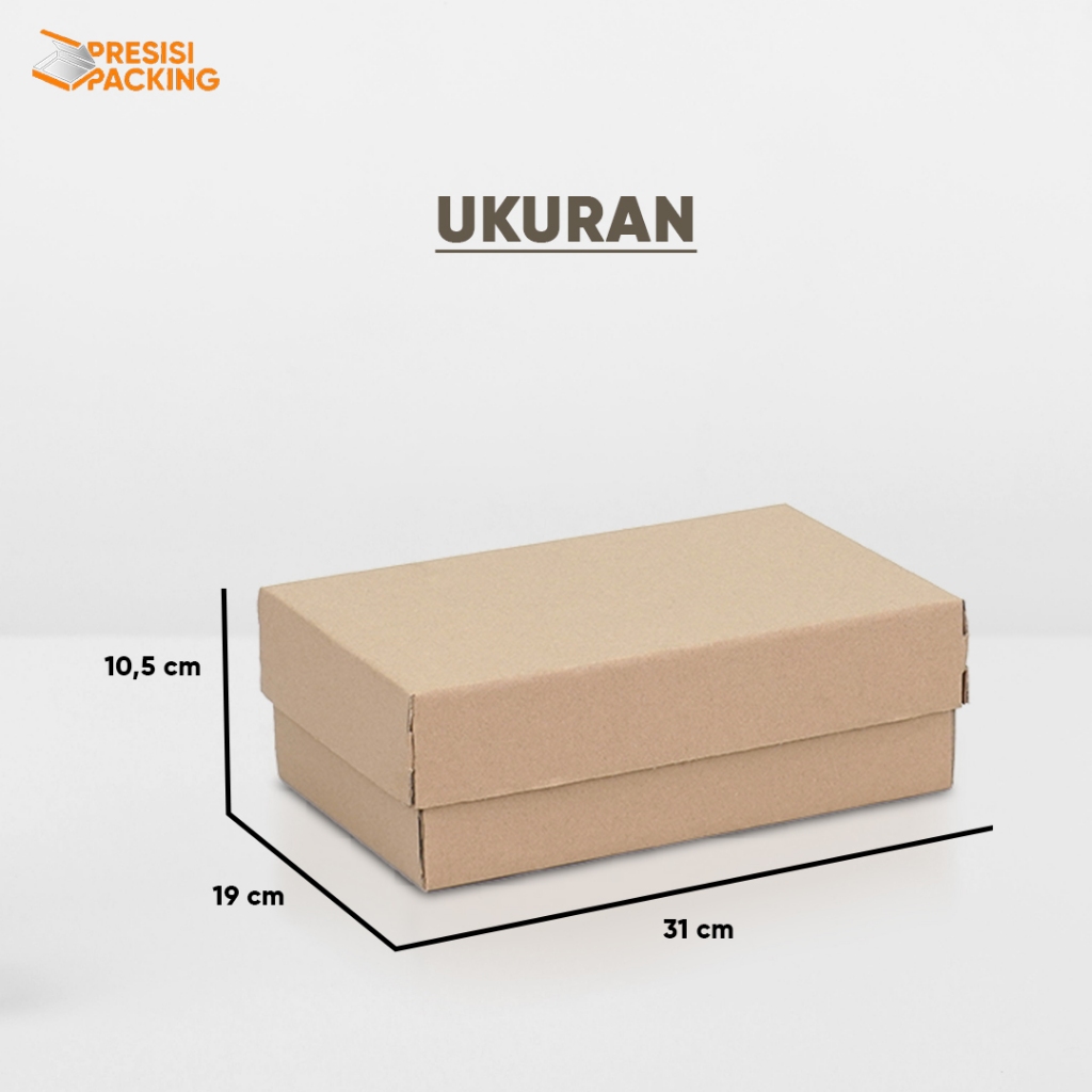 Box Sepatu 31x19x10,5 Kardus Universal Kotak Sepatu Polos Kemasan Packing Custom