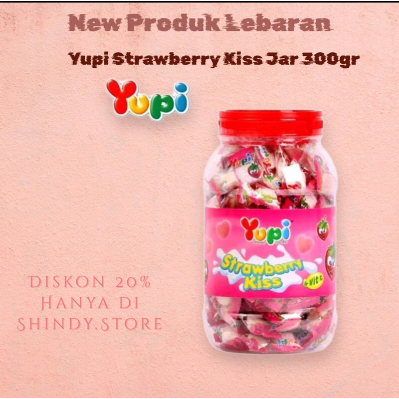 

Yupi Toples Stawberry Kiss Jar 300gr