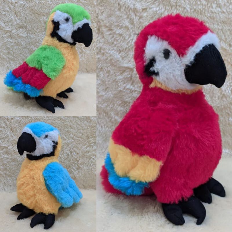 Boneka Kuningan Merah Hijau boneka burung lucu boneka unik